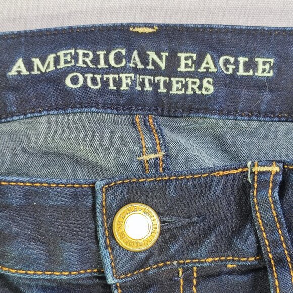American Eagle jeans jeggings super stretch women's size 8 ink blue  akinny - Picture 6 of 13